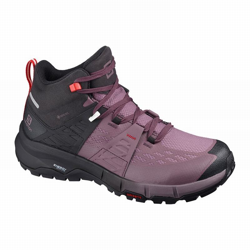 SALOMON ODYSSEY MID GTX W Philippines - Women's Hiking Shoes - Black/Red | 678129-EUB